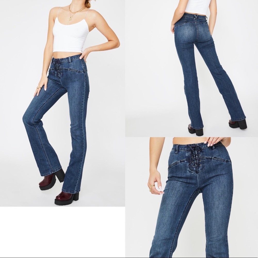Free People Eva Lace Up Bootcut Jean